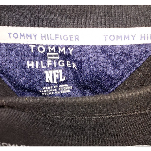 Miami Dolphins Men's XL Tommy Hilfiger Sweatshirt NFL Long Sleeve Crew Black - Picture 7 of 8